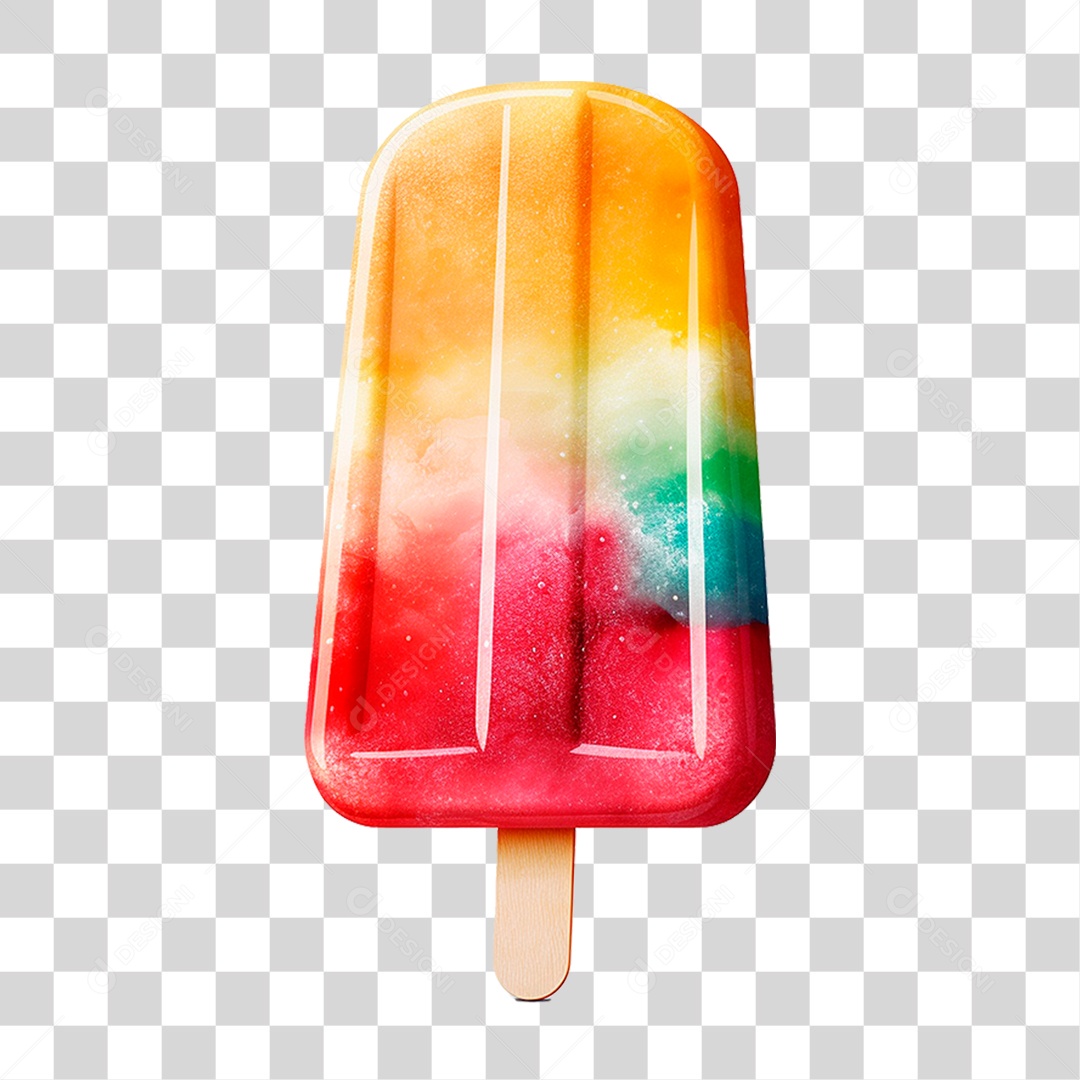 Picolé Colorido PNG Transparente