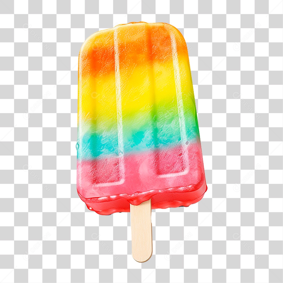 Picolé Colorido PNG Transparente