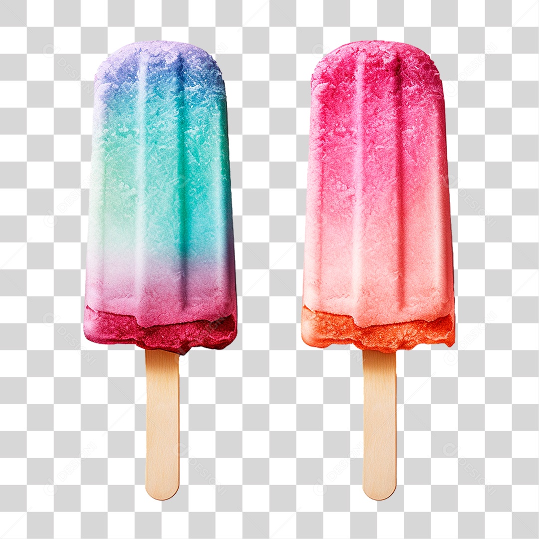 Picolés Colorido PNG Transparente