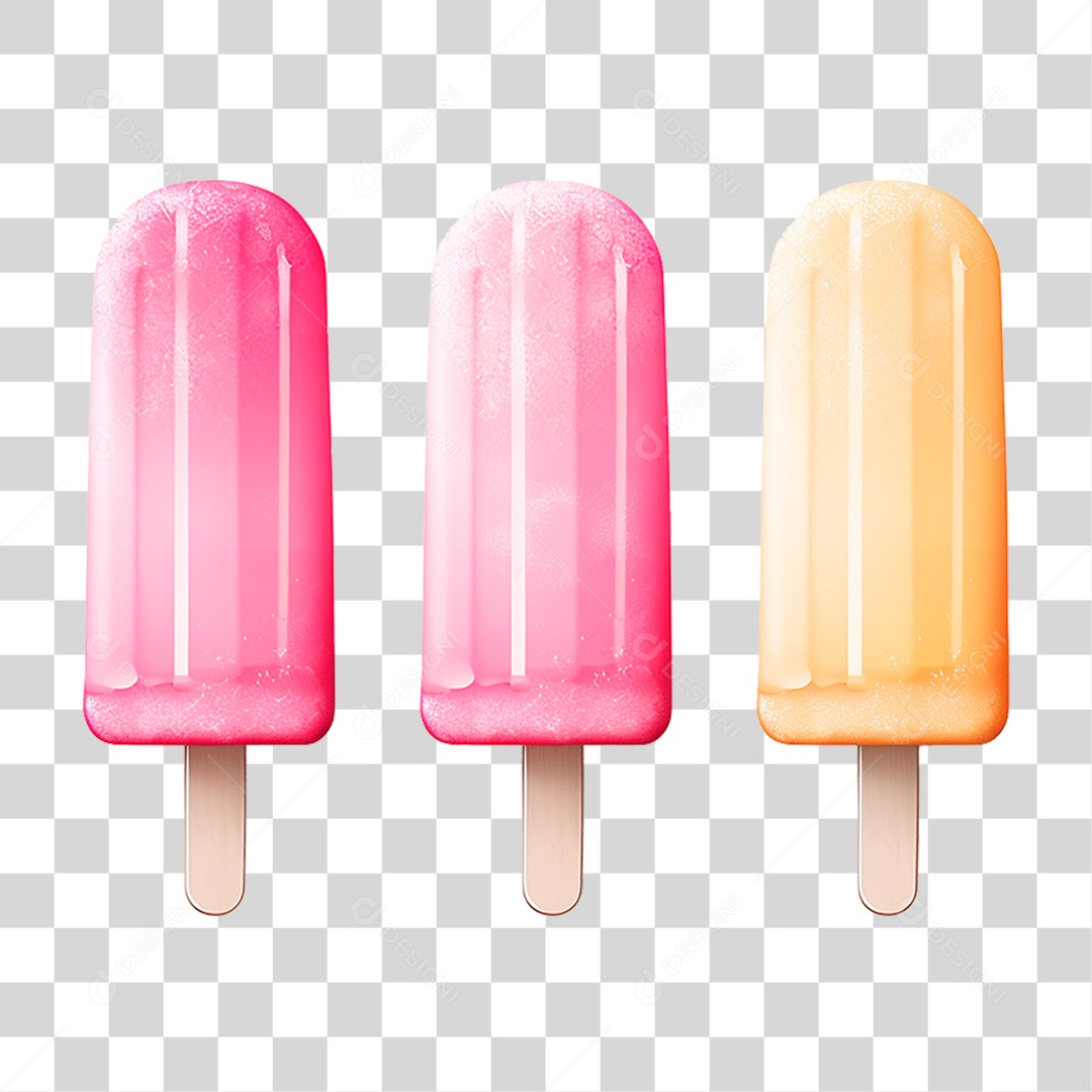 Picolé Colorido PNG Transparente