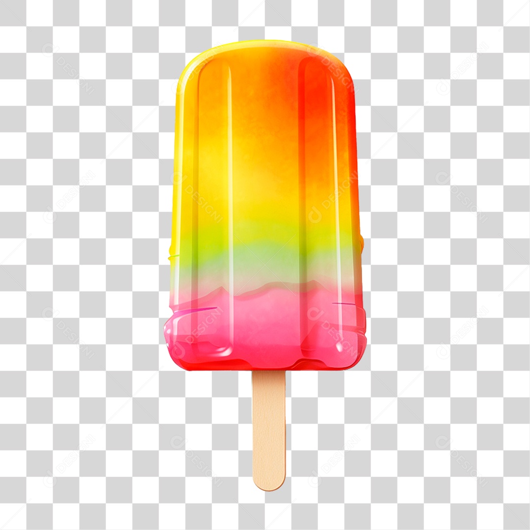 Picolé Colorido PNG Transparente