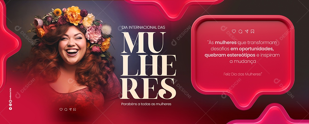 Banner Dia Internacional das Mulheres 08 de Março Social Media PSD Editável