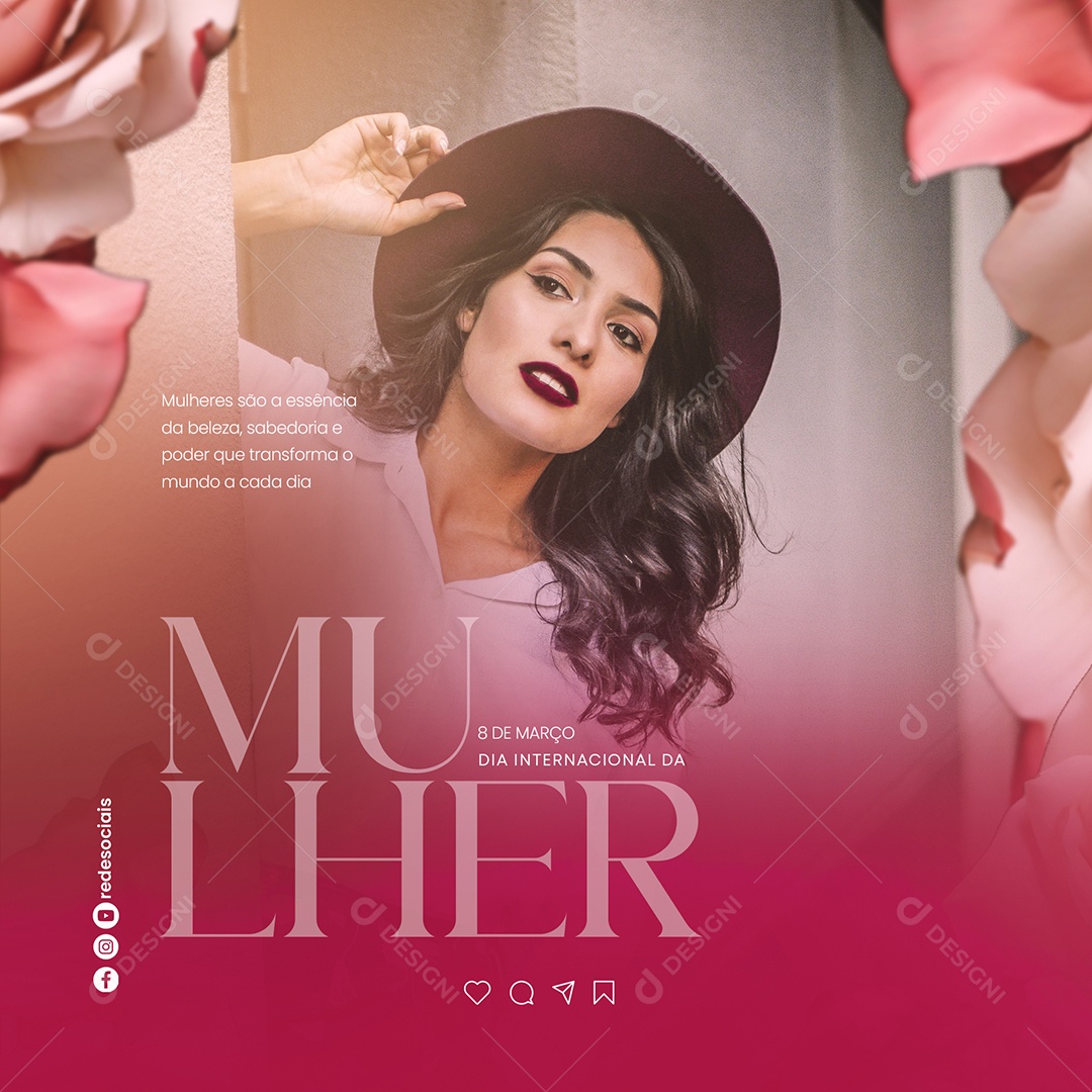 Dia Internacional Da Mulher 8 De Março são a essência da beleza da beleza Social Media PSD Editável