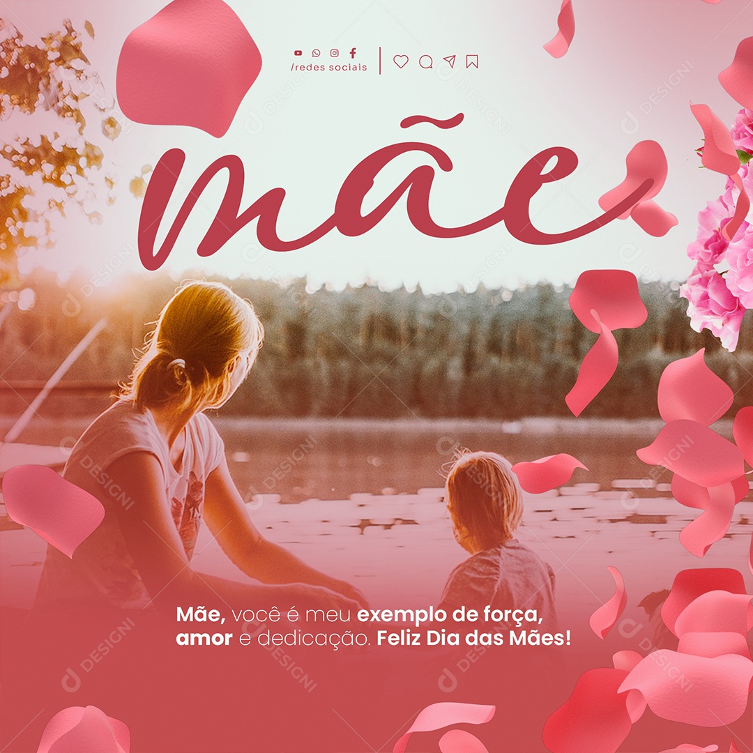Dia das Mães 12 De Maio você é meu exemplo de força Social Media PSD Editável