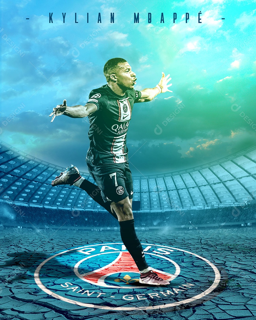 Social Media Futebol Esporte Kylian Mbappé PSD Editável