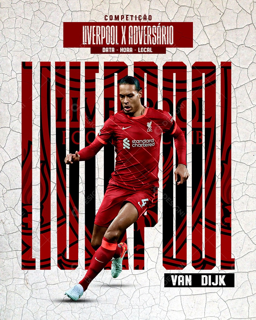 Social Media Jogador de Futebol Liberpol X Adversário PSD Editável