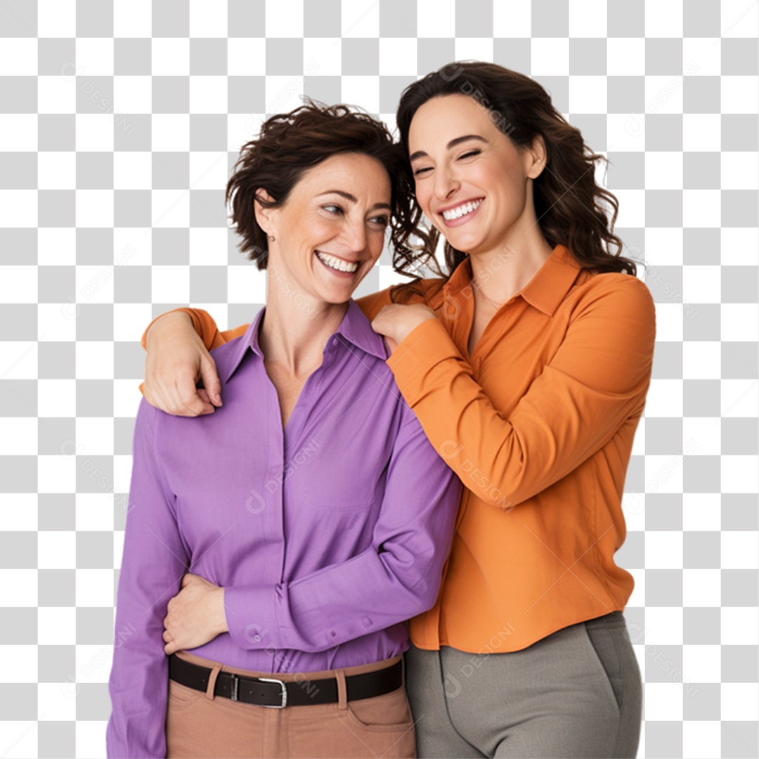 Mulheres Abraçadas PNG Transparente