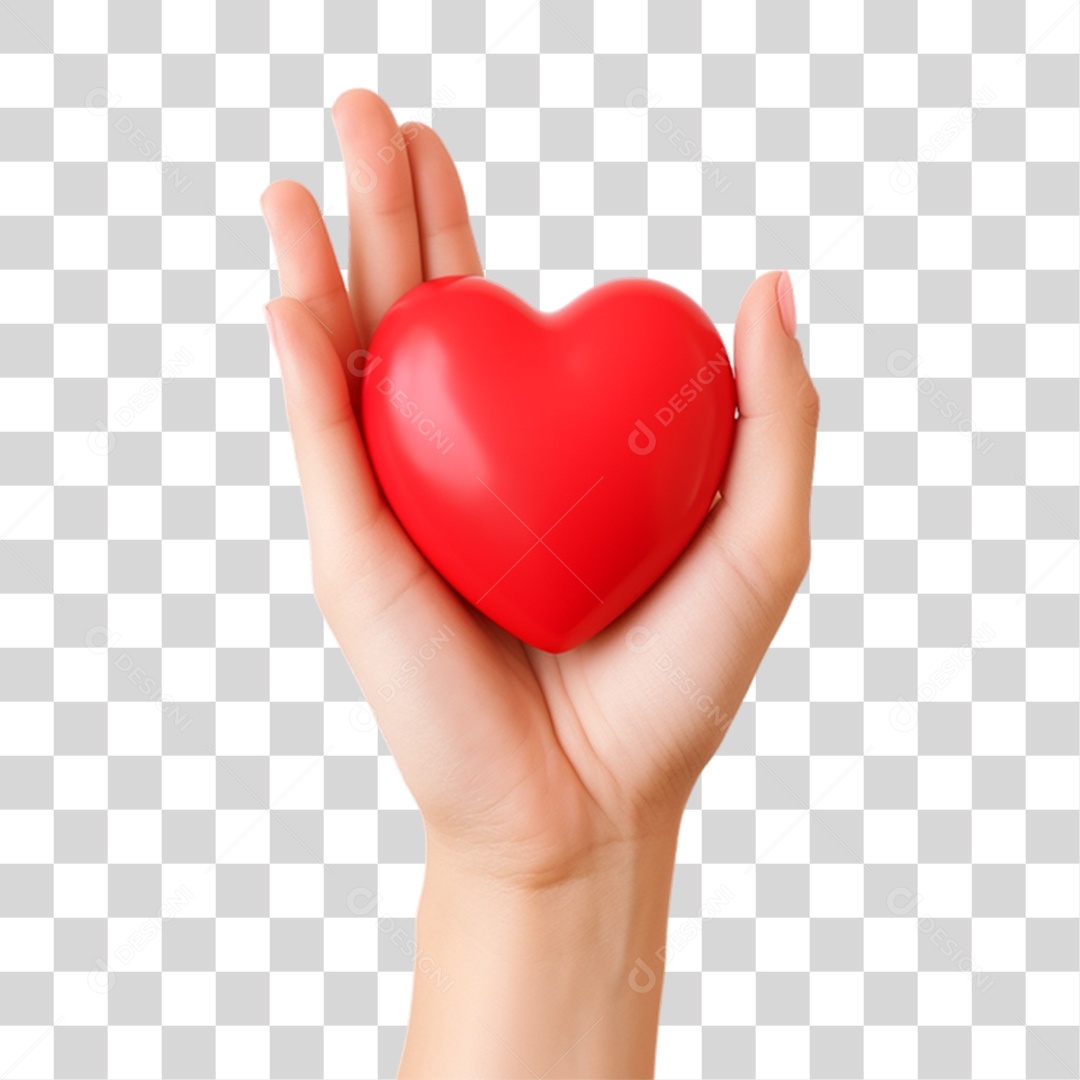 Mão Segurando Coração PNG Transparente