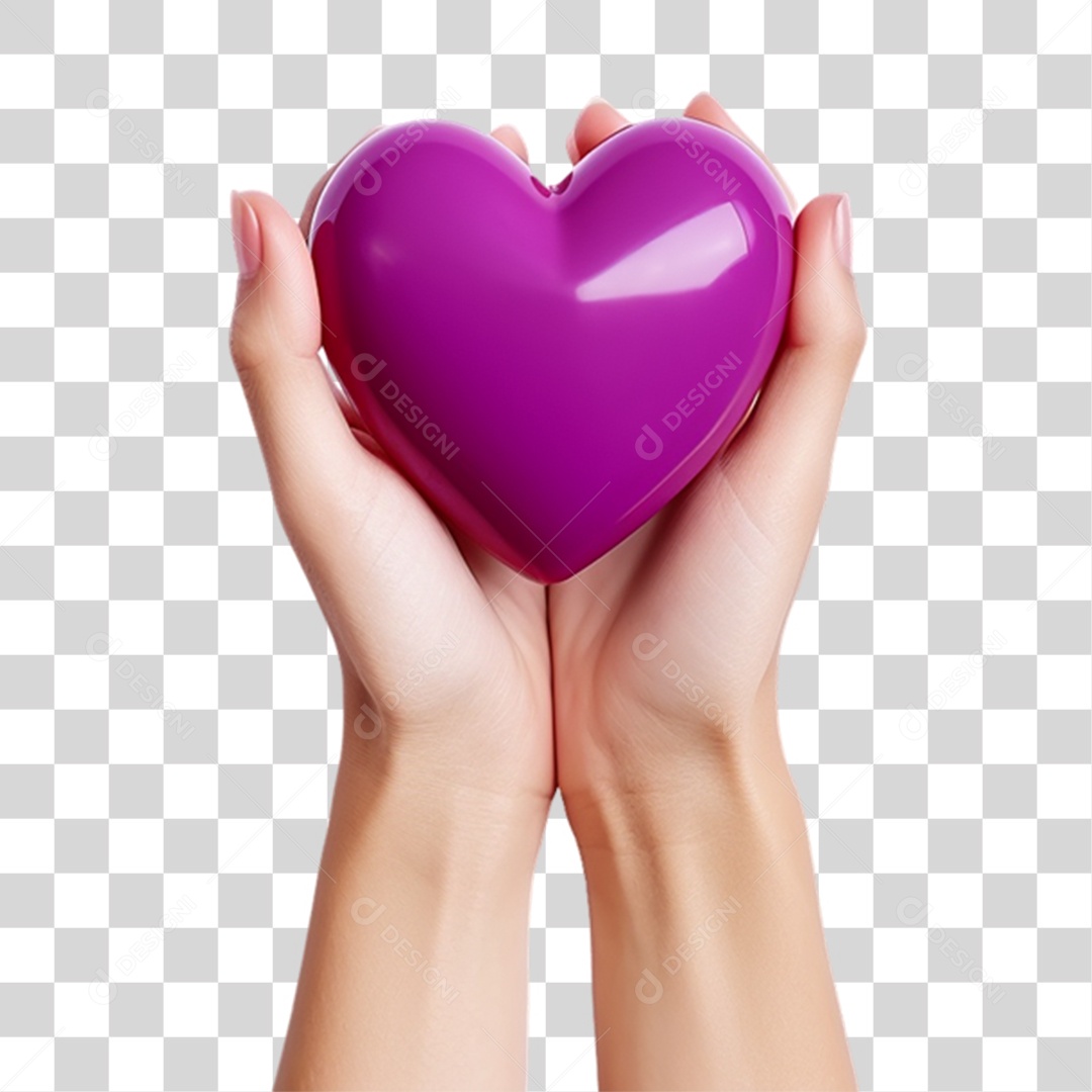 Mãos Segurando Coração PNG Transparente