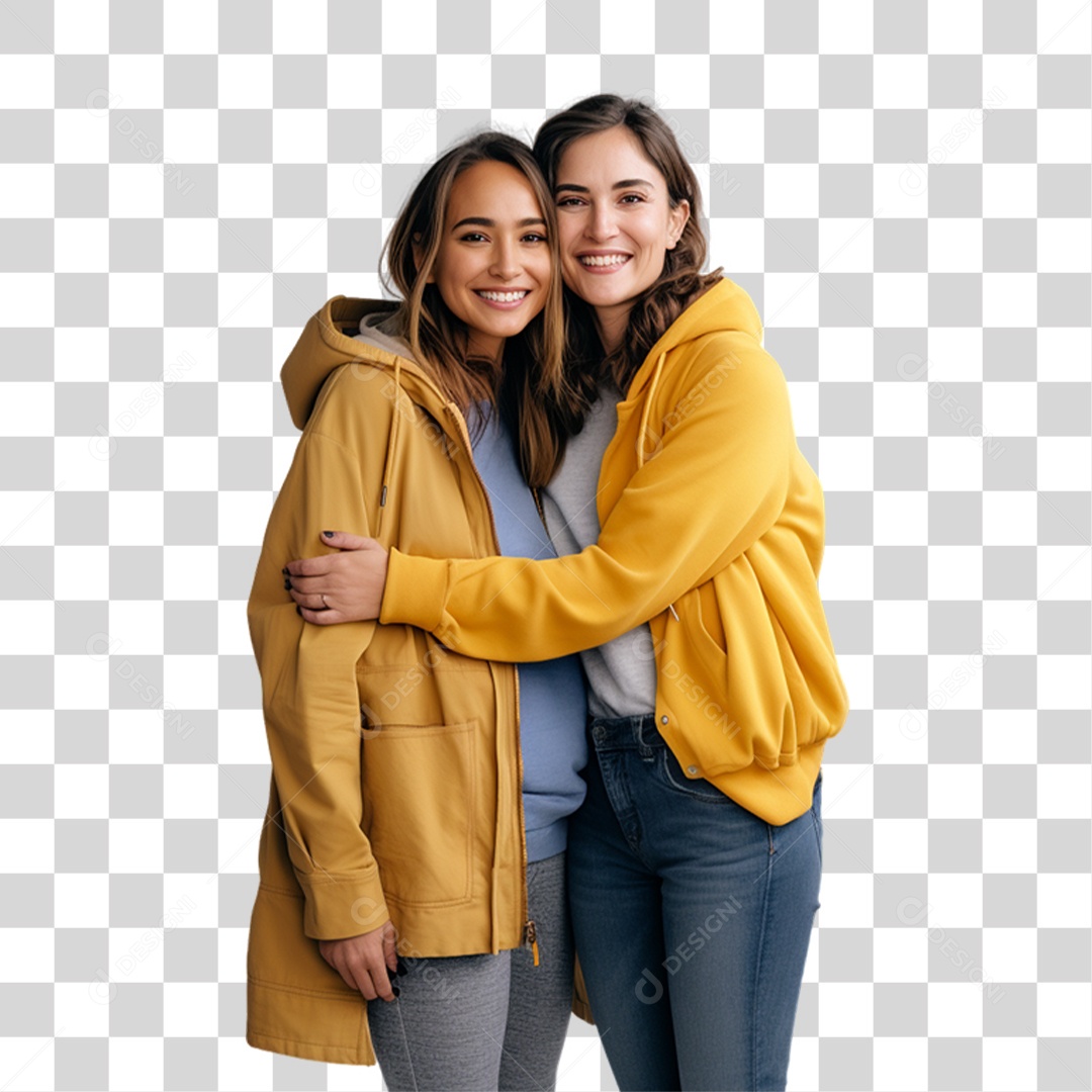 Mulheres Abraçadas PNG Transparente
