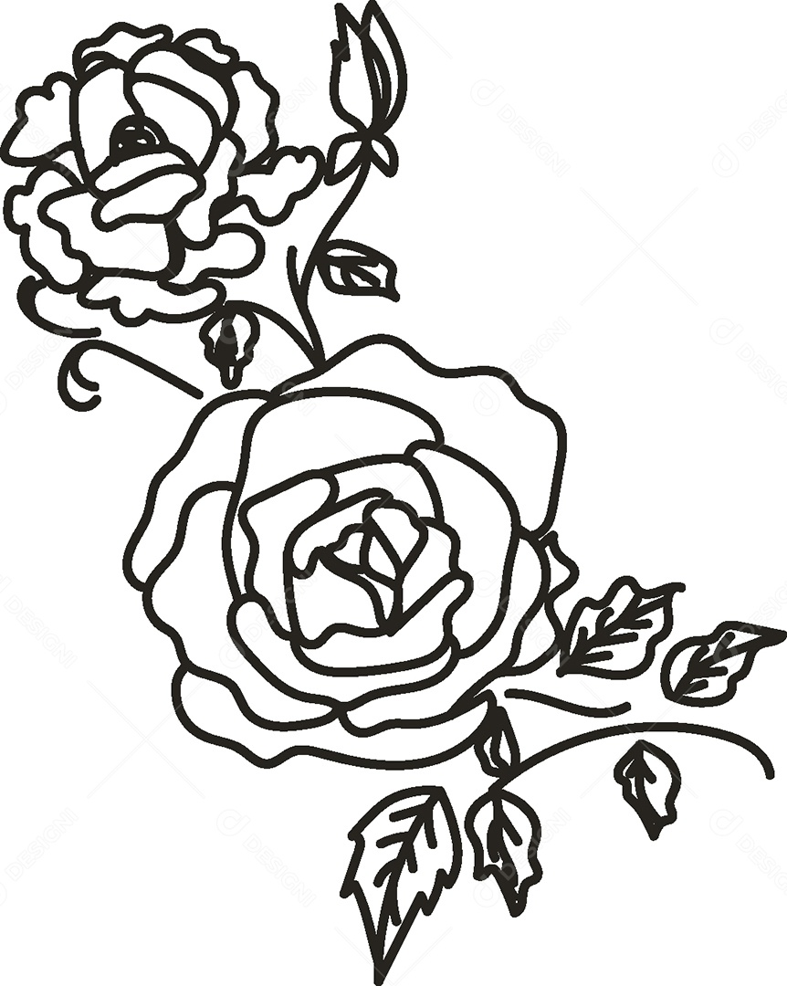 Desenho de Flor Feito a Mão Vetor EPS