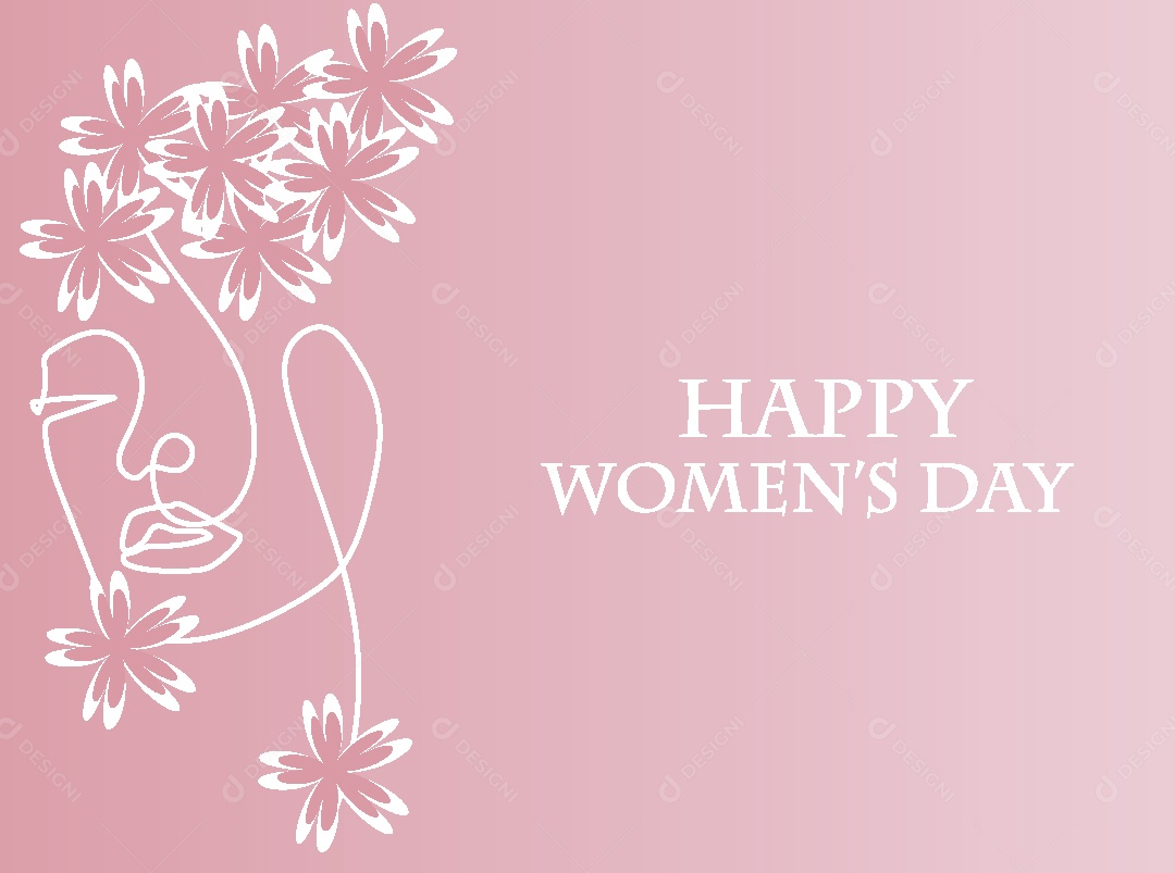 Feliz Dia das Mulheres Ilustração Vetor EPS