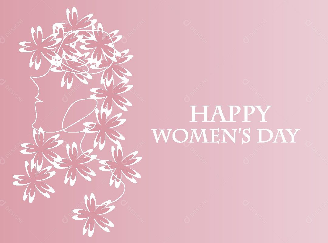 Feliz Dia das Mulheres Ilustração Vetor EPS