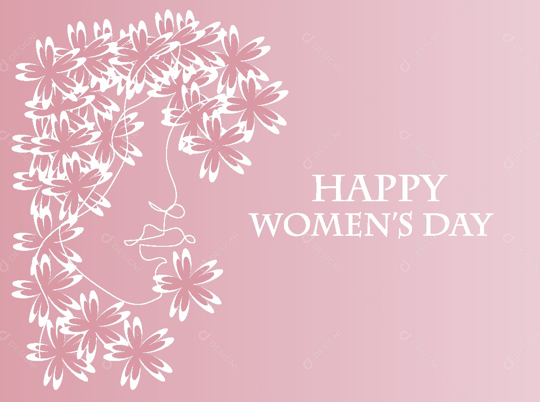 Feliz Dia das Mulheres Ilustração Vetor EPS