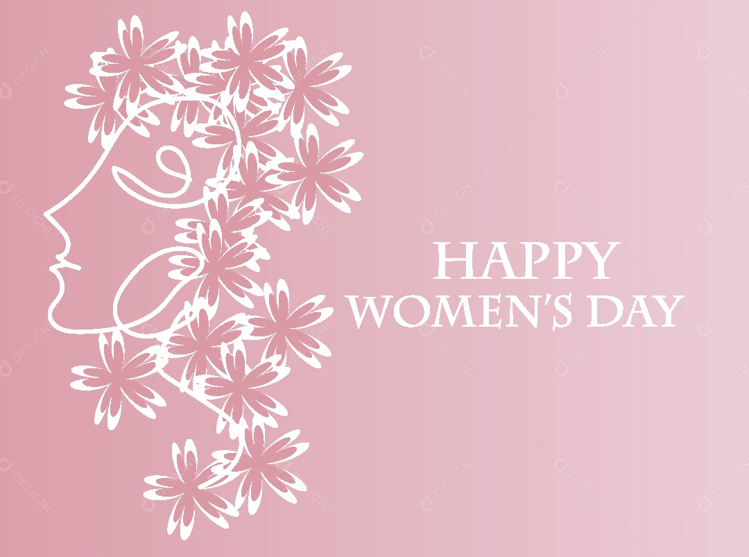 Feliz Dia das Mulheres Ilustração Vetor EPS