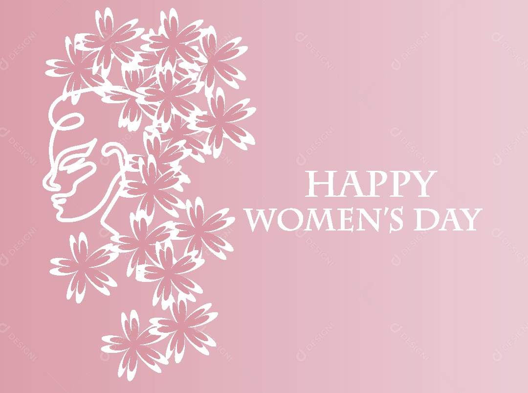 Feliz Dia das Mulheres Ilustração Vetor EPS