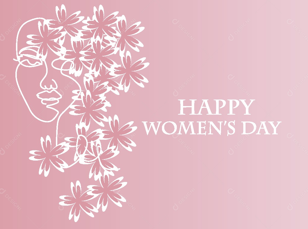 Feliz Dia das Mulheres Ilustração Vetor EPS