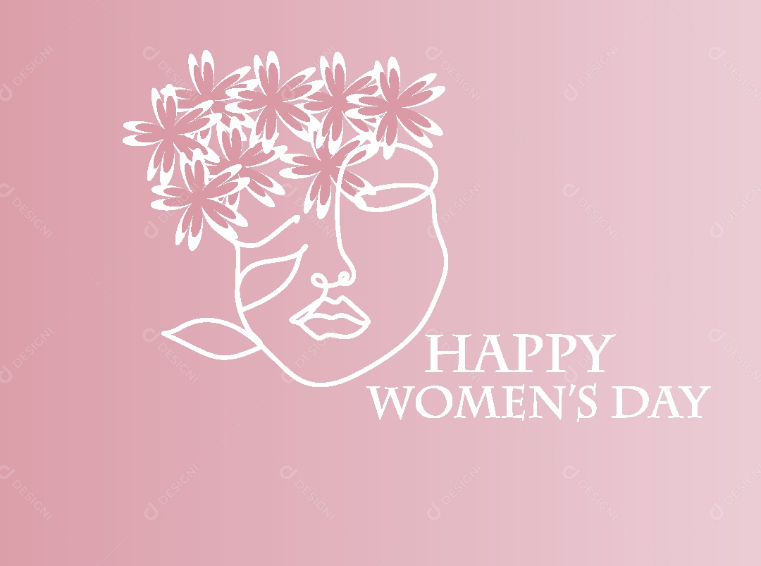 Feliz Dia das Mulheres Ilustração Vetor EPS