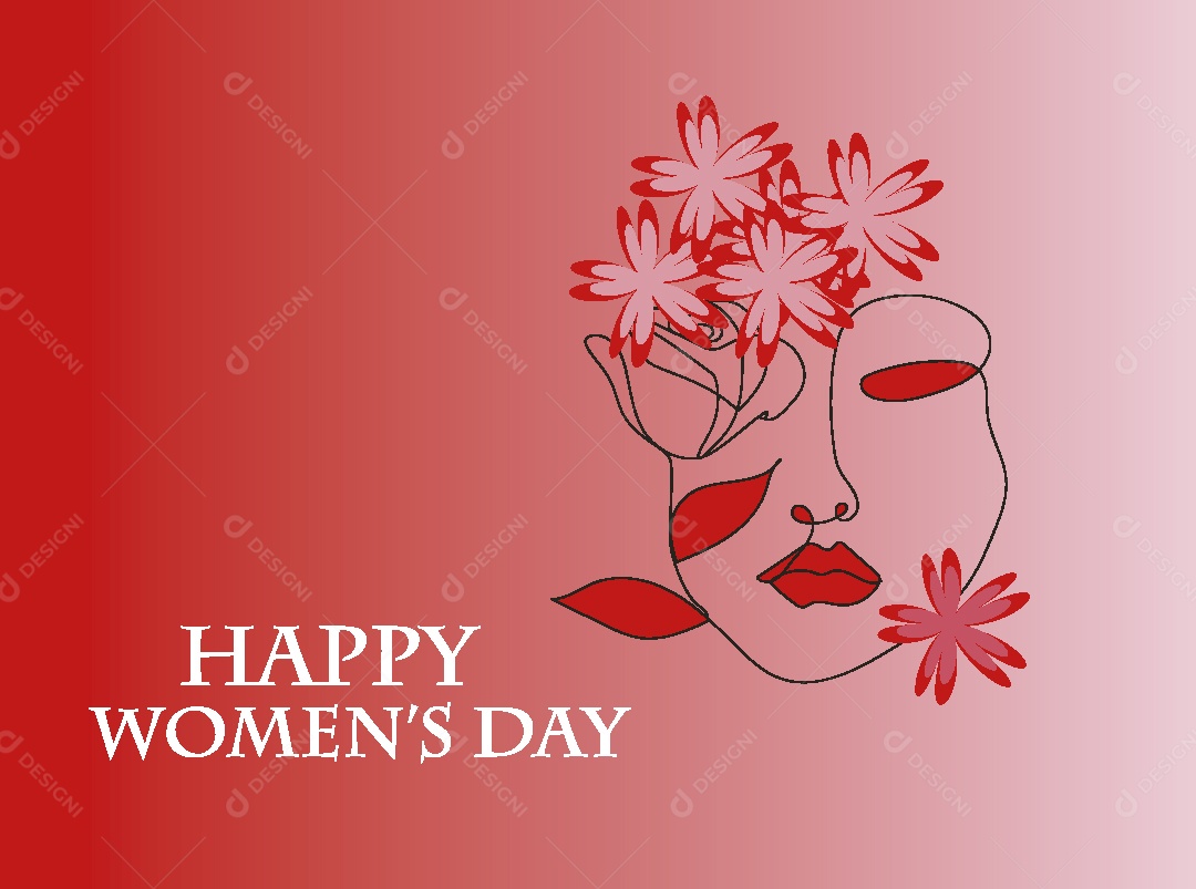 Feliz Dia das Mulheres Ilustração Vetor EPS