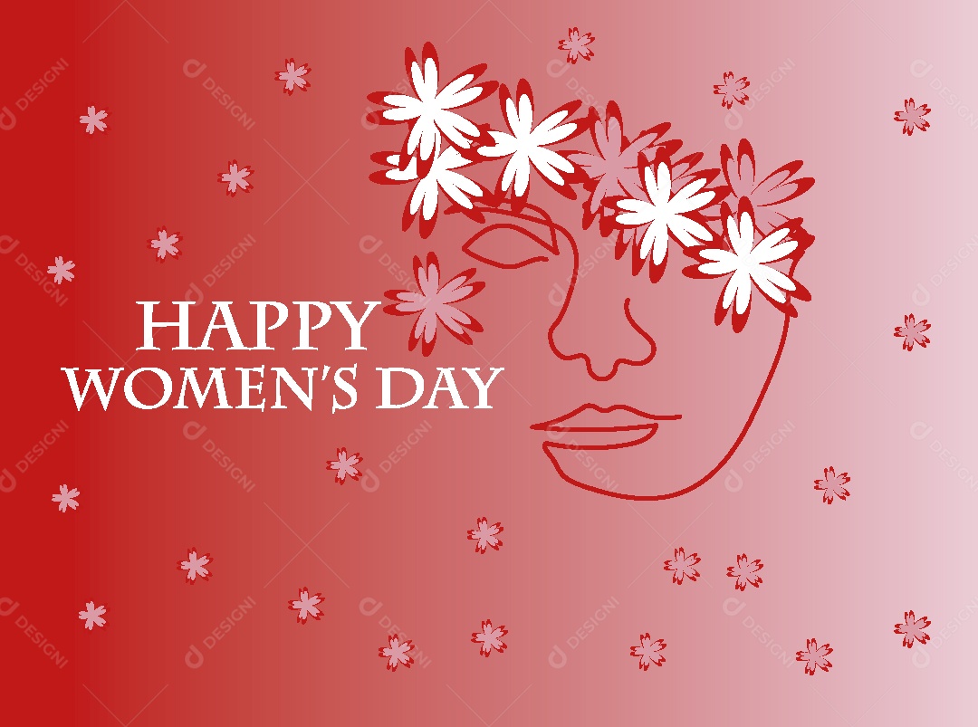 Feliz Dia das Mulheres Ilustração Vetor EPS