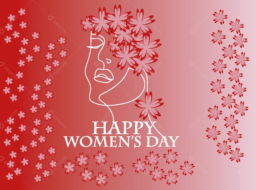 Feliz Dia das Mulheres Ilustração Vetor EPS