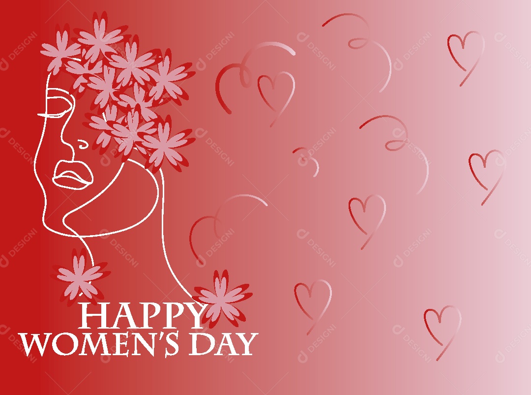 Feliz Dia das Mulheres Ilustração Vetor EPS