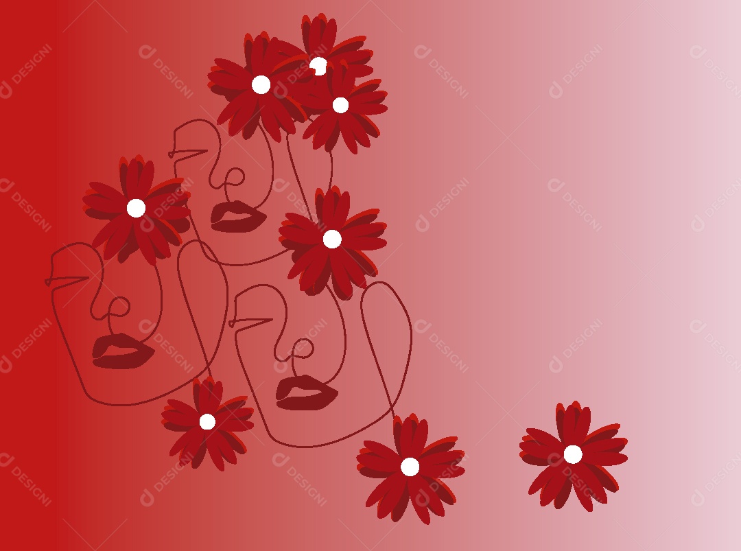 Background Feliz Dia das Mulheres Ilustração Vetor EPS