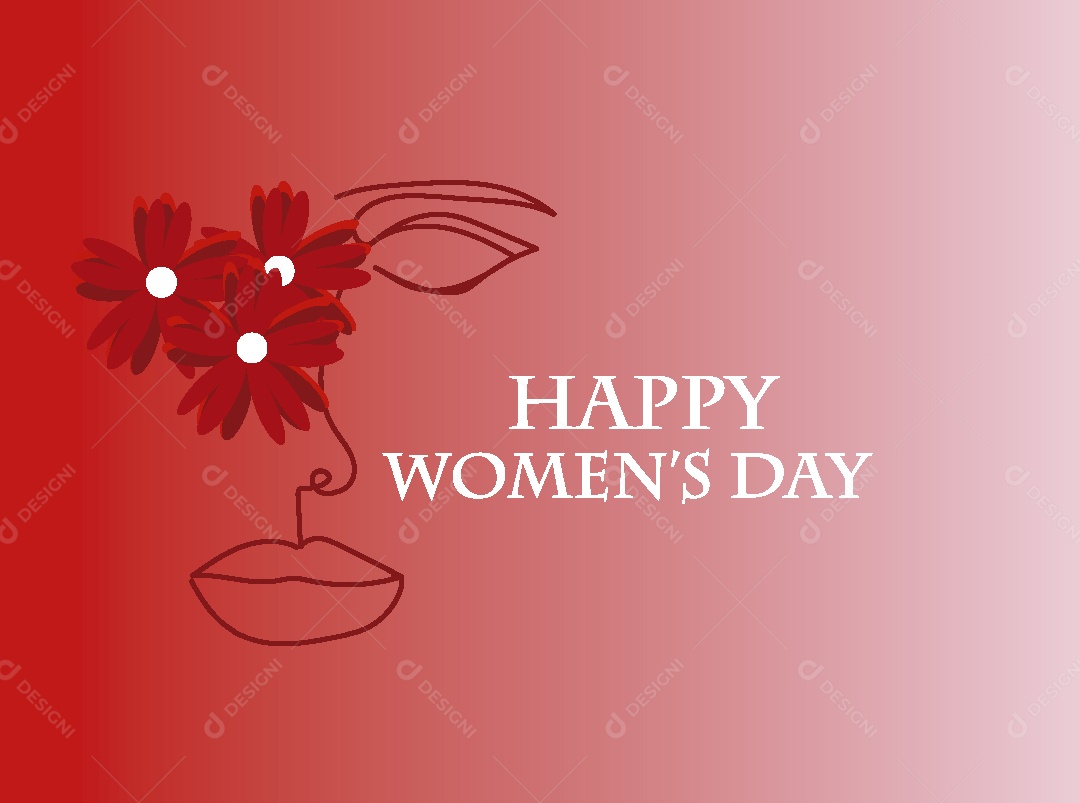 Feliz Dia das Mulheres Ilustração Vetor EPS