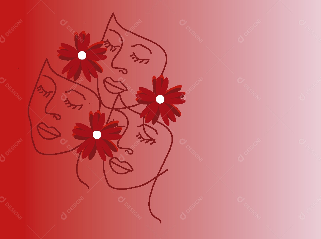 Feliz Dia das Mulheres Ilustração Vetor EPS