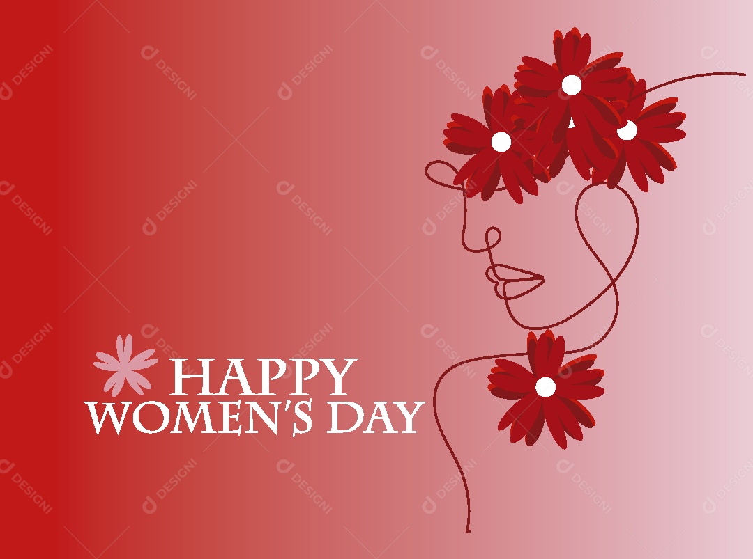 Feliz Dia das Mulheres Ilustração Vetor EPS