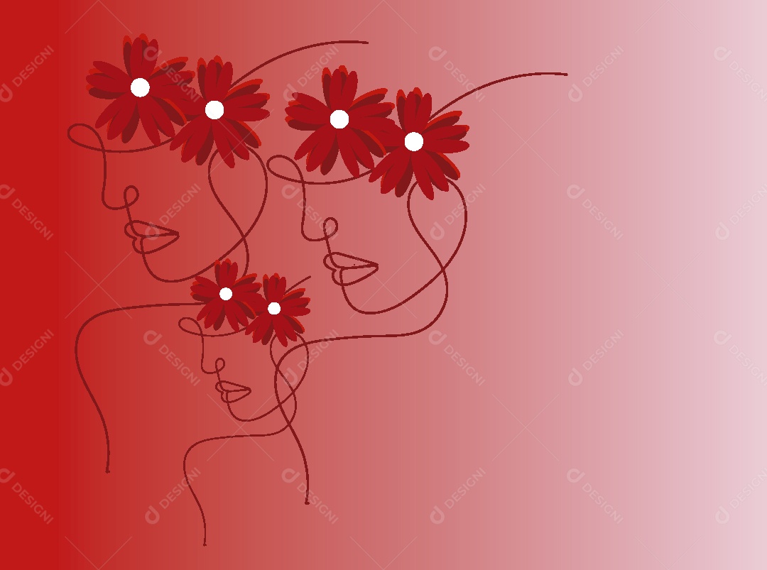 Feliz Dia das Mulheres Ilustração Vetor EPS