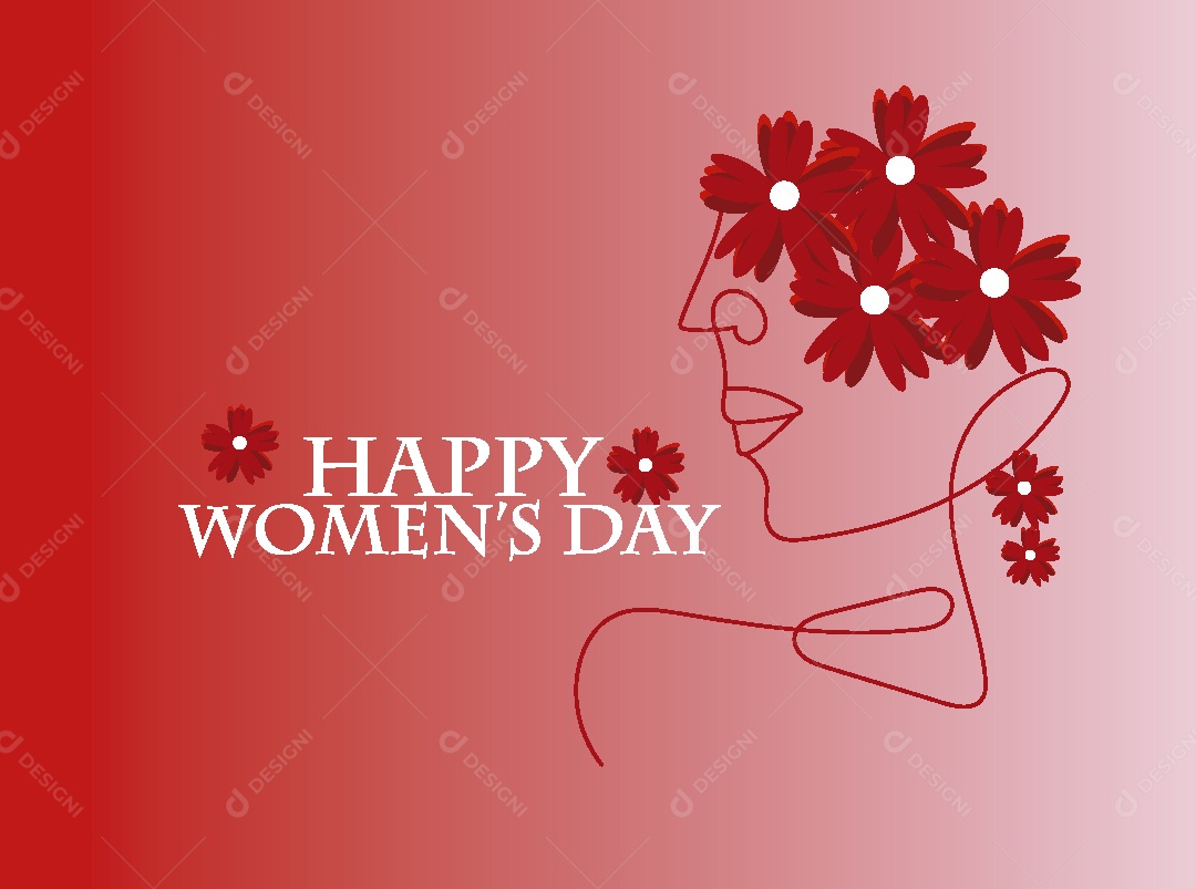 Feliz Dia das Mulheres Ilustração Vetor EPS