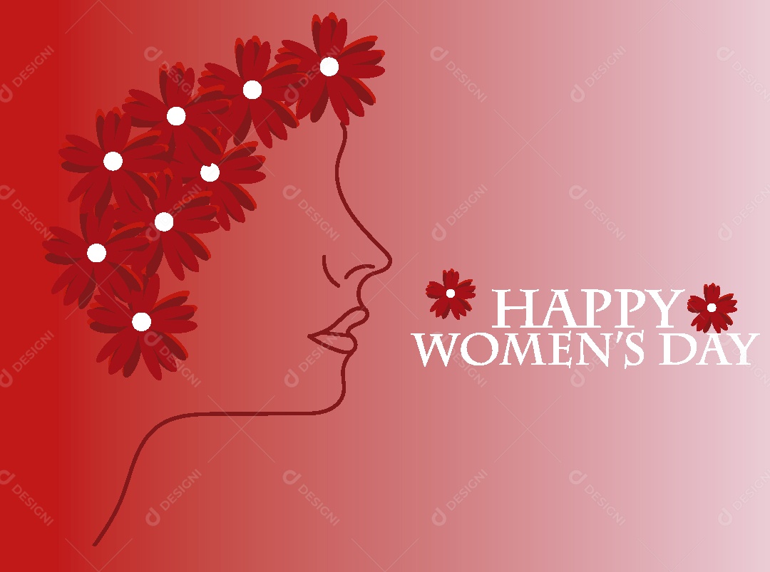 Feliz Dia das Mulheres Ilustração Vetor EPS