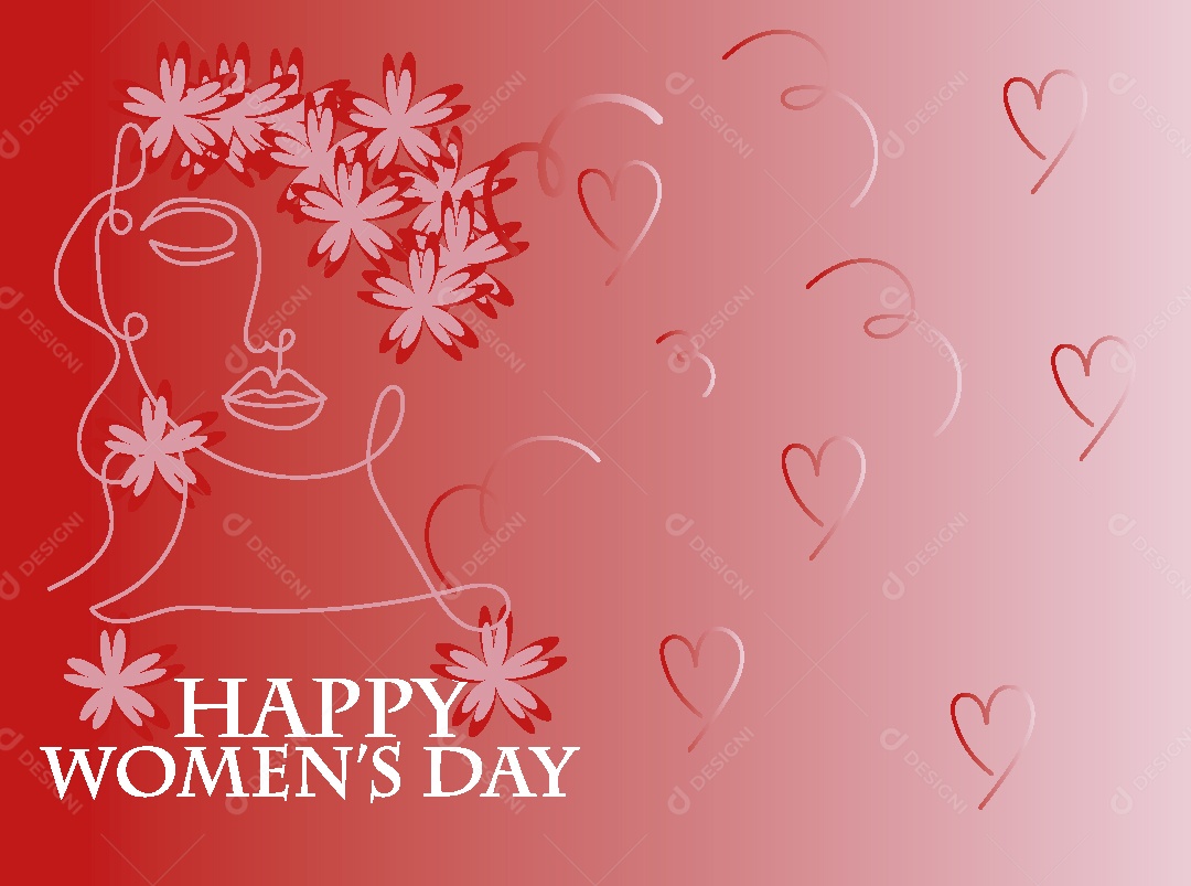 Feliz Dia das Mulheres Ilustração Vetor EPS