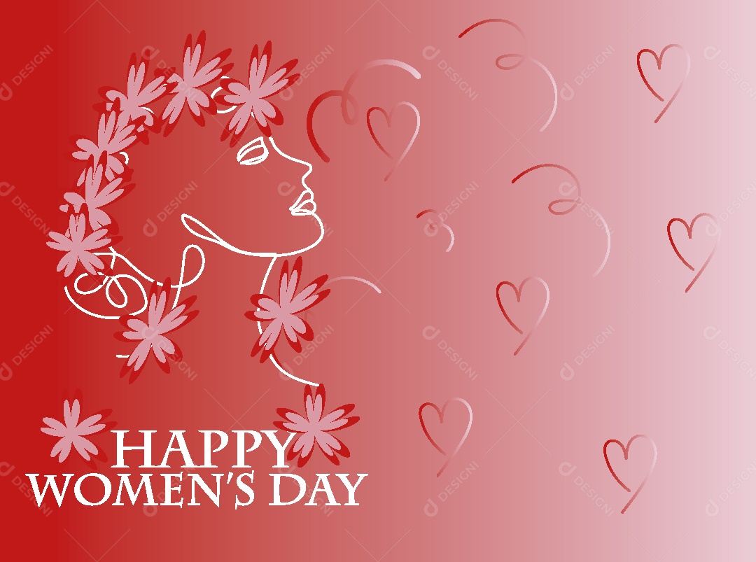 Feliz Dia das Mulheres Ilustração Vetor EPS