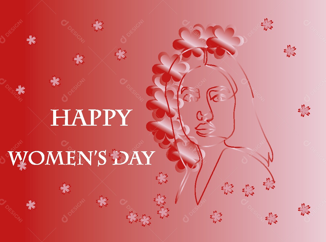 Feliz Dia das Mulheres Ilustração Vetor EPS