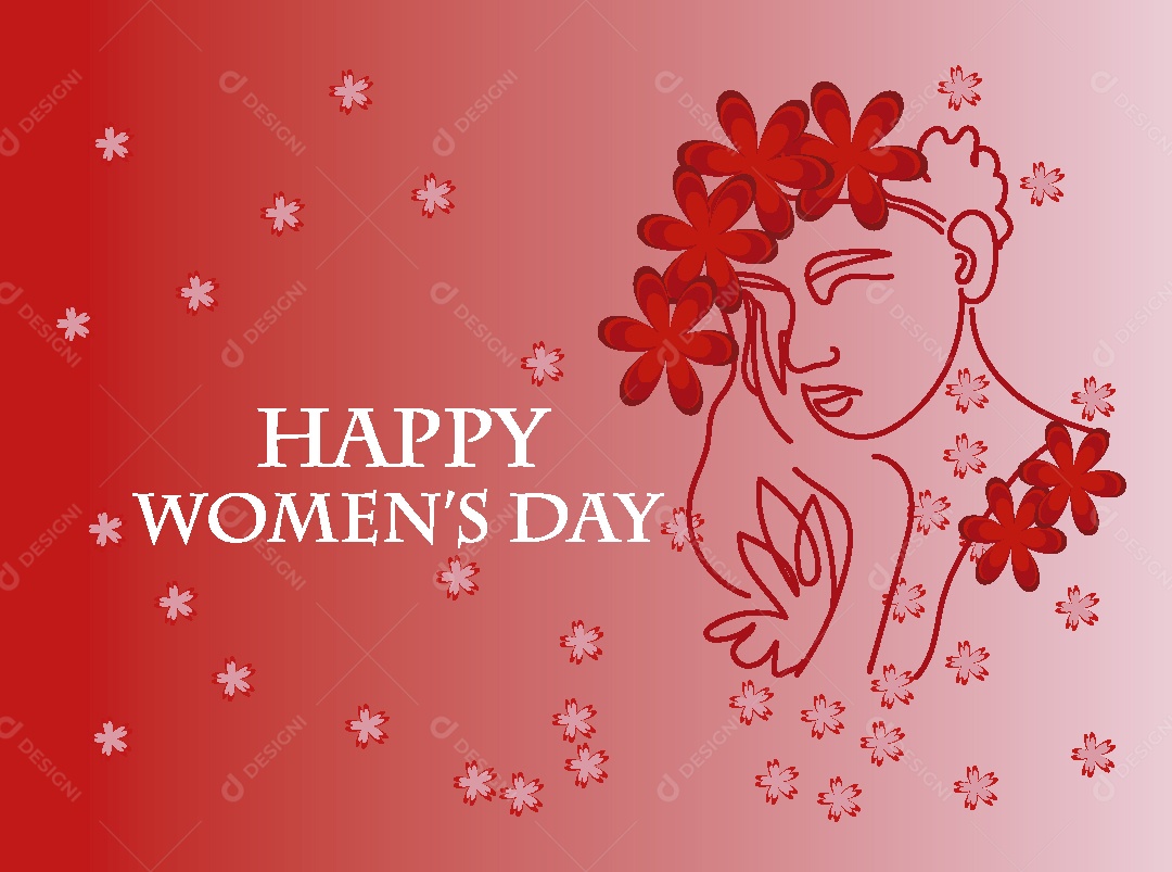 Feliz Dia das Mulheres Ilustração Vetor EPS