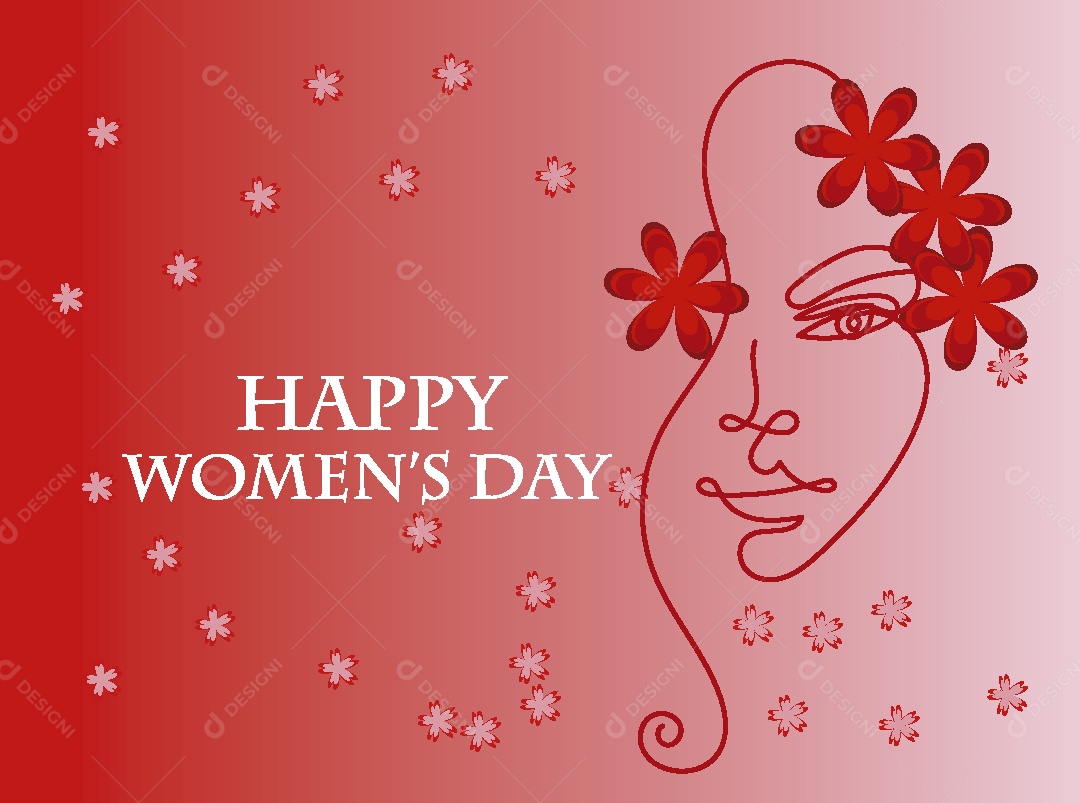 Feliz Dia das Mulheres Ilustração Vetor EPS