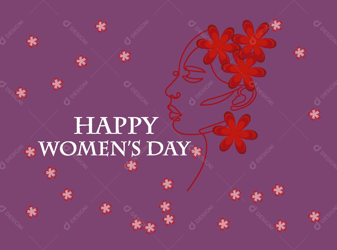 Feliz Dia das Mulheres Ilustração Vetor EPS