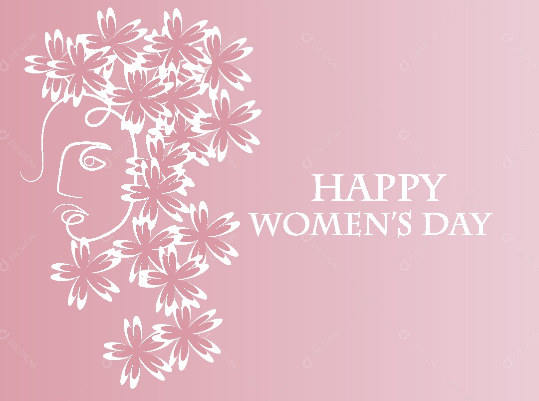 Feliz Dia das Mulheres Ilustração Vetor EPS