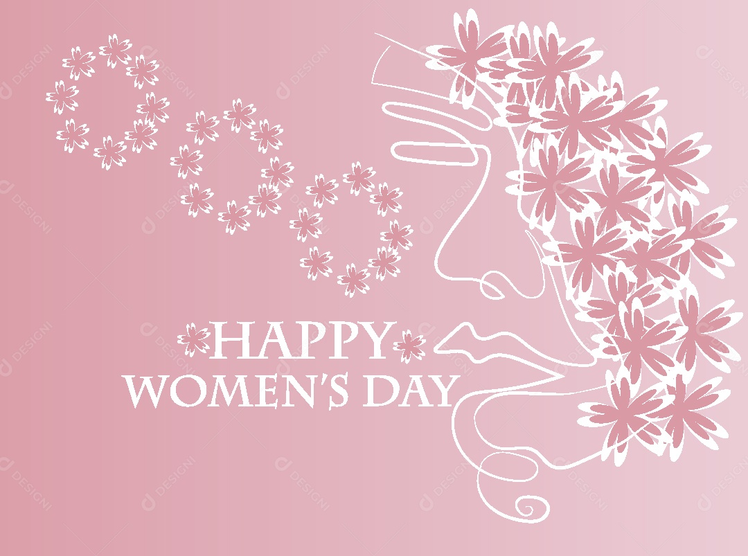 Feliz Dia das Mulheres Ilustração Vetor EPS