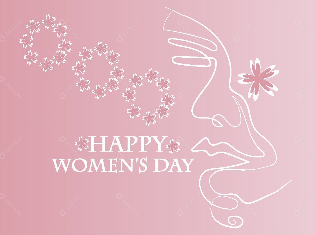 Feliz Dia das Mulheres Ilustração Vetor EPS