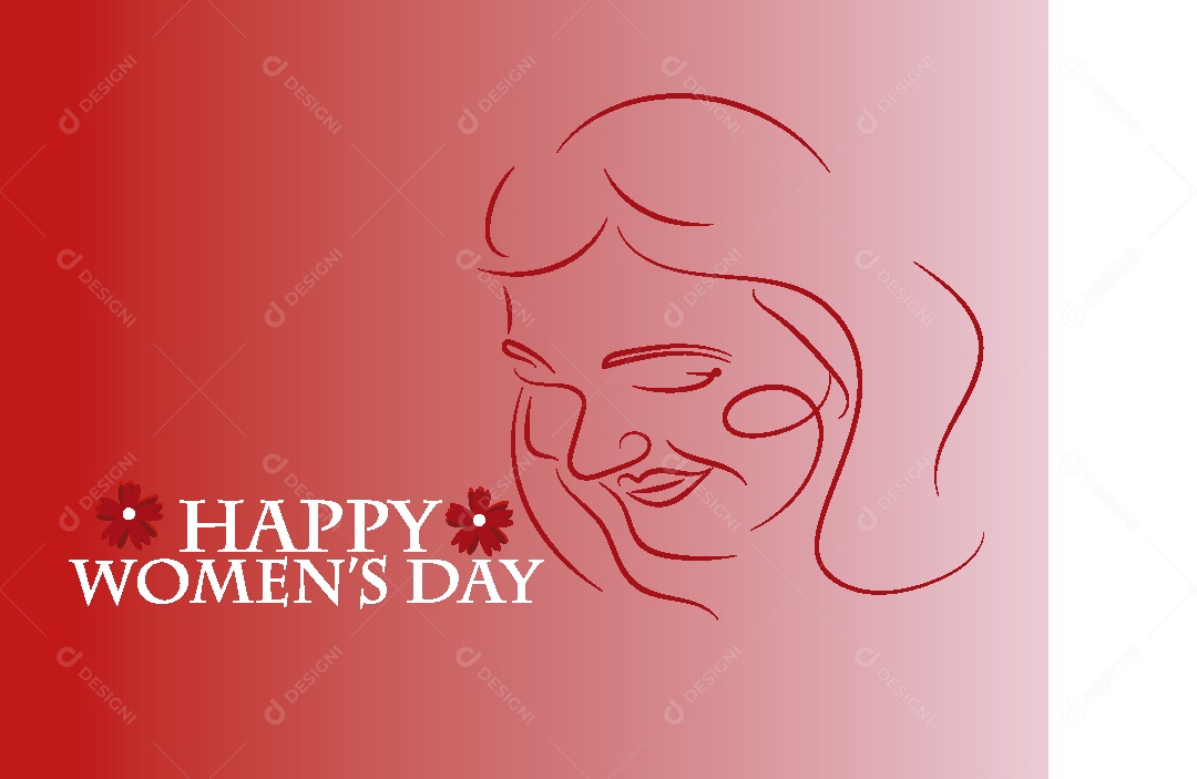 Feliz Dia das Mulheres Ilustração Vetor EPS