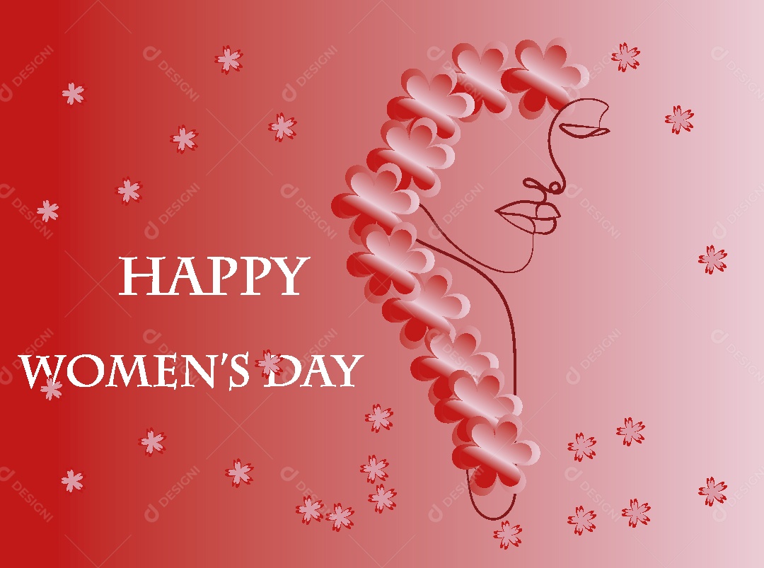 Feliz Dia das Mulheres Ilustração Vetor EPS