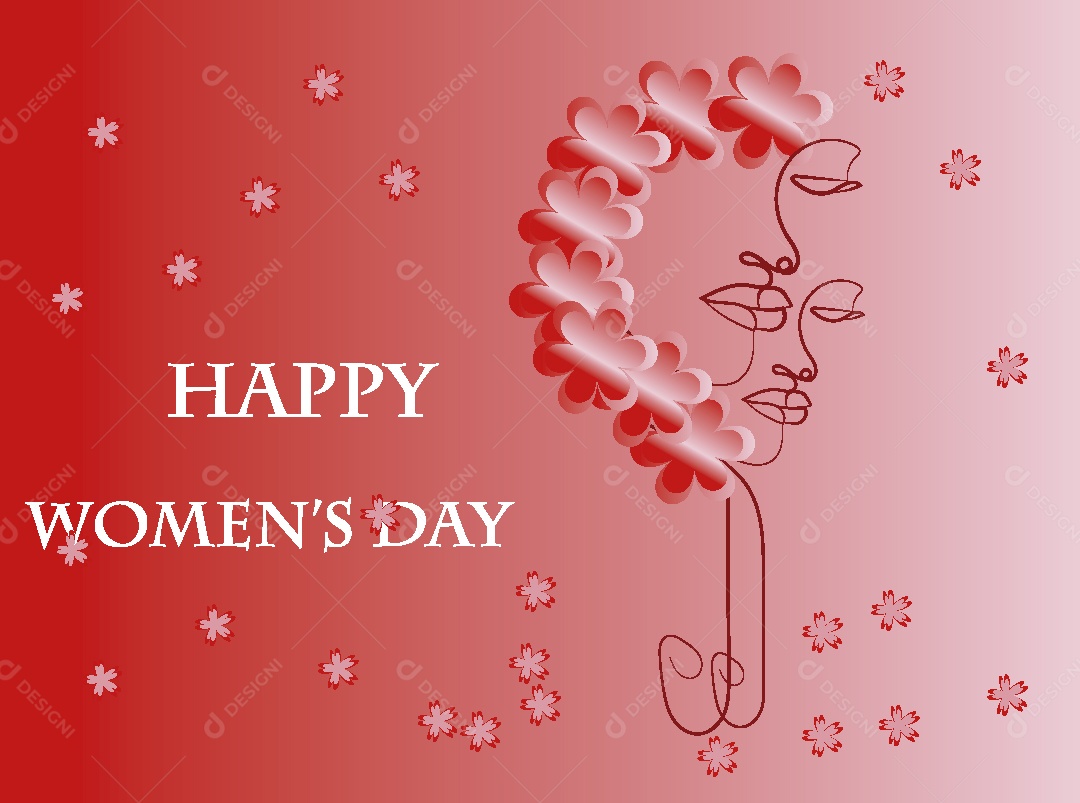 Feliz Dia das Mulheres Ilustração Vetor EPS