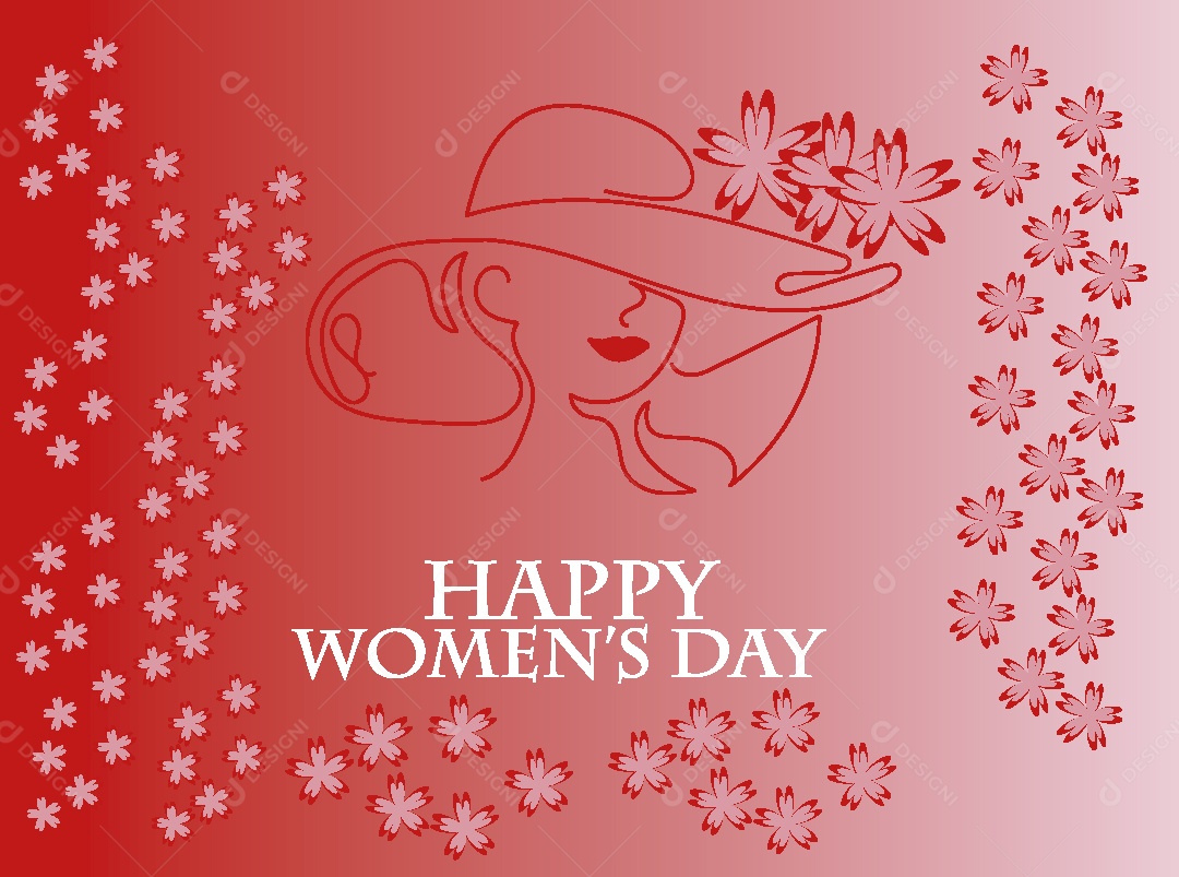 Feliz Dia das Mulheres Ilustração Vetor EPS