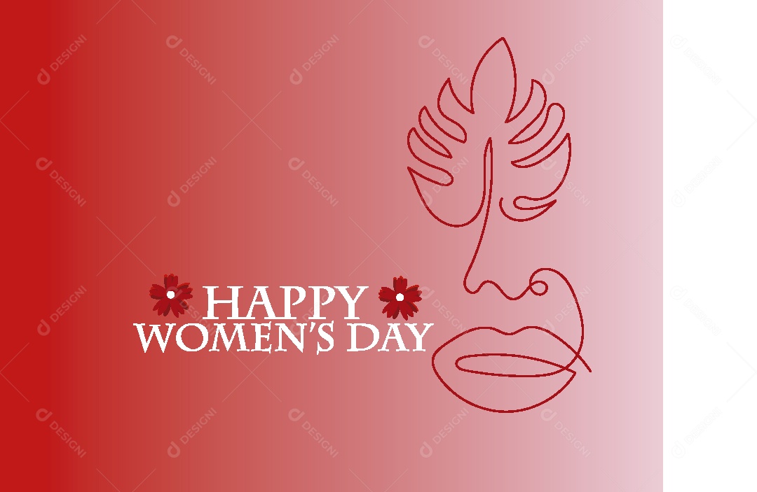 Feliz Dia das Mulheres Ilustração Vetor EPS