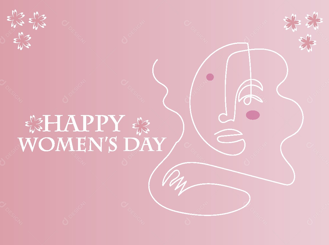 Feliz Dia das Mulheres Ilustração Vetor EPS