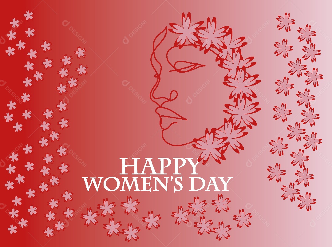 Feliz Dia das Mulheres Ilustração Vetor EPS