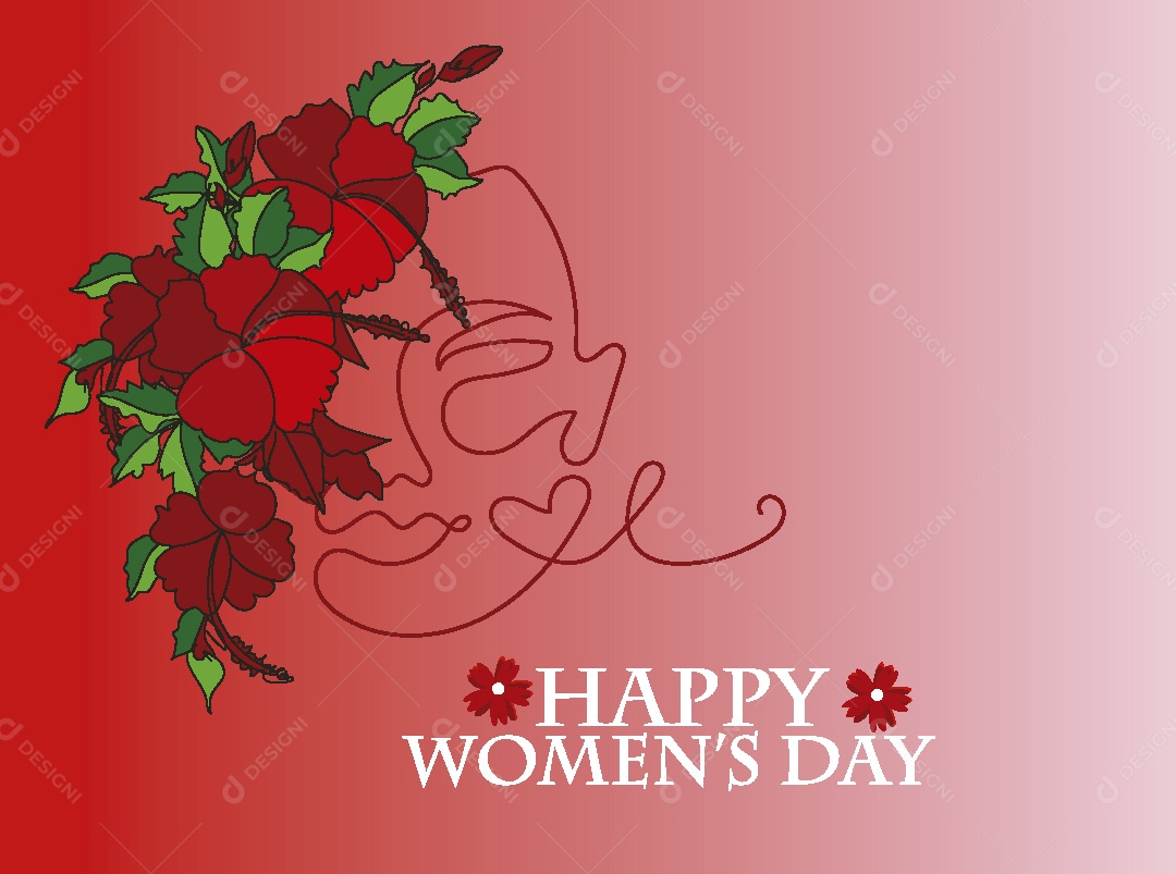 Feliz Dia das Mulheres Ilustração Vetor EPS